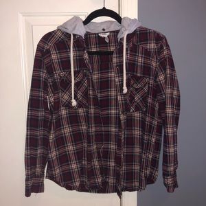 Forever 21 Flannel Hoodie